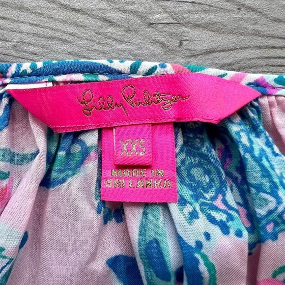 Lilly Pulitzer Womens Multicolor Rayon Floral Flounce Sleeve Top Size XXS - Picture 3 of 8
